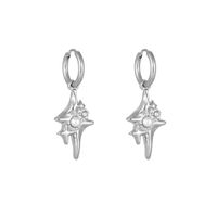1 Pair Elegant Streetwear Star Plating Inlay Titanium Steel Artificial Pearls Drop Earrings sku image 1