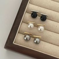 Wholesale Jewelry Elegant Geometric Imitation Pearl Plating Ear Studs main image 1