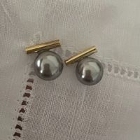 Wholesale Jewelry Elegant Geometric Imitation Pearl Plating Ear Studs main image 5