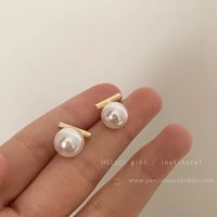 Wholesale Jewelry Elegant Geometric Imitation Pearl Plating Ear Studs sku image 1