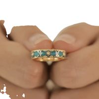Vintage Style Flower Copper Epoxy Open Rings main image 2
