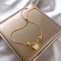 Classic Style Heart Shape Copper Plating Gold Plated Bracelets sku image 1