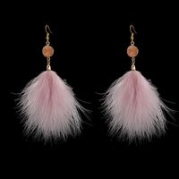 1 Pair Elegant Lady Solid Color Feather Drop Earrings sku image 7