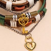 Style Classique Clé Faux Cuir Patchwork Hommes Bracelets main image 4