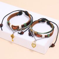 Klassischer Stil Schlüssel Pu-leder Patchwork Männer Armbänder main image 2