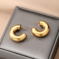 1 Pair Retro Lady Geometric Plating Stainless Steel Ear Studs main image 1