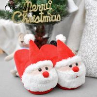 Enfants Décontractée Père Noël Bout Rond Pantoufles En Coton main image 1