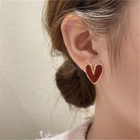 Wholesale Jewelry Elegant Heart Shape Bow Knot Alloy Artificial Pearls Zircon Plating Inlay Earrings sku image 5