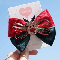 Classic Style Bow Knot Cloth Patchwork Hair Clip sku image 3
