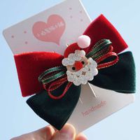 Classic Style Bow Knot Cloth Patchwork Hair Clip sku image 1