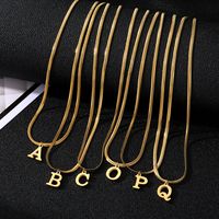 Wholesale Simple Style Letter Stainless Steel Titanium Steel Plating Gold Plated Pendant Necklace main image 5
