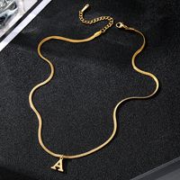 Wholesale Simple Style Letter Stainless Steel Titanium Steel Plating Gold Plated Pendant Necklace main image 4