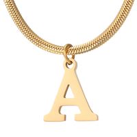 Wholesale Simple Style Letter Stainless Steel Titanium Steel Plating Gold Plated Pendant Necklace main image 3