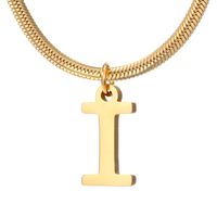 Großhandel Einfacher Stil Brief Rostfreier Stahl Titan Stahl Überzug Vergoldet Halskette Mit Anhänger sku image 6