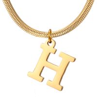 Wholesale Simple Style Letter Stainless Steel Titanium Steel Plating Gold Plated Pendant Necklace sku image 4