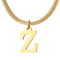 Großhandel Einfacher Stil Brief Rostfreier Stahl Titan Stahl Überzug Vergoldet Halskette Mit Anhänger sku image 3