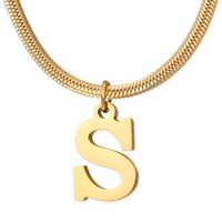 Wholesale Simple Style Letter Stainless Steel Titanium Steel Plating Gold Plated Pendant Necklace sku image 1