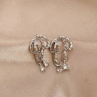 1 Pair IG Style Bow Knot Pleated Alloy Artificial Rhinestones Ear Cuffs Ear Studs main image 5