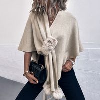 Women's Casual Simple Style Solid Color Polyester Shawl main image 4