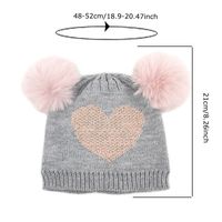 Girl's Cute Heart Shape Plush Eaveless Wool Cap main image 4