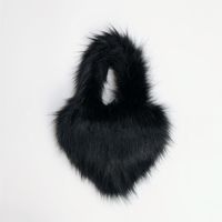 Women's Autumn&winter Artificial Wool Solid Color Streetwear Heart-shaped Magnetic Buckle Handbag sku image 6