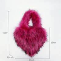 Women's Autumn&winter Artificial Wool Solid Color Streetwear Heart-shaped Magnetic Buckle Handbag main image 2