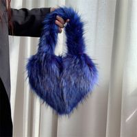 Women's Autumn&winter Artificial Wool Solid Color Streetwear Heart-shaped Magnetic Buckle Handbag main image 5