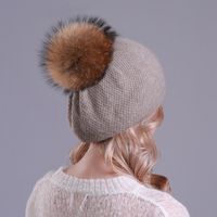 Women's Basic Solid Color Pom Poms Flat Eaves Beret Hat main image 4