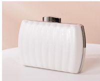 White Red Black Pu Leather Solid Color Square Evening Bags sku image 1