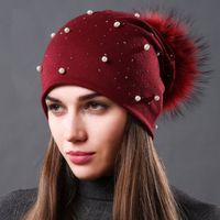 Women's Sweet Simple Style Solid Color Pom Poms Eaveless Beanie Hat sku image 6
