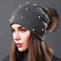 Women's Sweet Simple Style Solid Color Pom Poms Eaveless Beanie Hat sku image 4