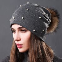 Women's Sweet Simple Style Solid Color Pom Poms Eaveless Beanie Hat main image 5