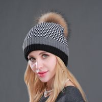 Women's Casual Basic Simple Style Stripe Pom Poms Eaveless Wool Cap sku image 1