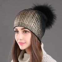 Women's Original Design Solid Color Pom Poms Eaveless Wool Cap main image 1