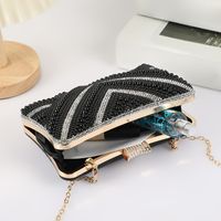 Black Pearl Solid Color Square Evening Bags main image 5