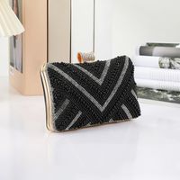 Black Pearl Solid Color Square Evening Bags main image 2