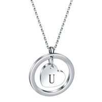 Simple Style Letter Stainless Steel Titanium Steel Plating Pendant Necklace sku image 24