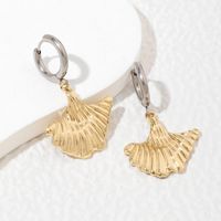 1 Pair Classical Shell Polishing Stainless Steel 18K Gold Plated Drop Earrings main image 5