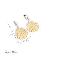 1 Pair Classical Shell Polishing Stainless Steel 18K Gold Plated Drop Earrings sku image 2