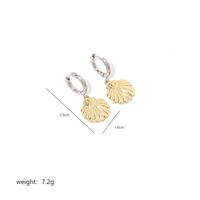1 Pair Classical Shell Polishing Stainless Steel 18K Gold Plated Drop Earrings sku image 1