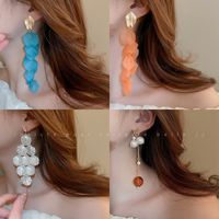 1 Paire Style Vintage Forme C Émail Arylique Alliage Des Boucles D'oreilles main image 2