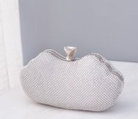 Black Gold Silver Pu Leather Solid Color Square Evening Bags sku image 3
