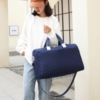 Unisex Streetwear Plaid Oxford Cloth Travel Bags sku image 3
