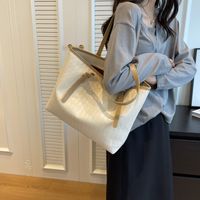 Women's Large All Seasons Pu Leather Solid Color Streetwear Square Zipper Shoulder Bag Tote Bag sku image 2