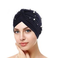 Women's Simple Style Solid Color Pearl Rivet Eaveless Beanie Hat main image 5