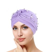 Women's Simple Style Solid Color Pearl Rivet Eaveless Beanie Hat sku image 9