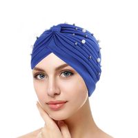 Women's Simple Style Solid Color Pearl Rivet Eaveless Beanie Hat main image 2