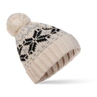 Women's Basic Retro Snowflake Pom Poms Eaveless Wool Cap main image 5