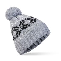 Women's Basic Retro Snowflake Pom Poms Eaveless Wool Cap sku image 2