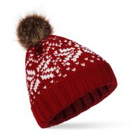 Women's Basic Retro Snowflake Pom Poms Eaveless Wool Cap sku image 10